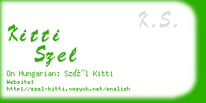 kitti szel business card